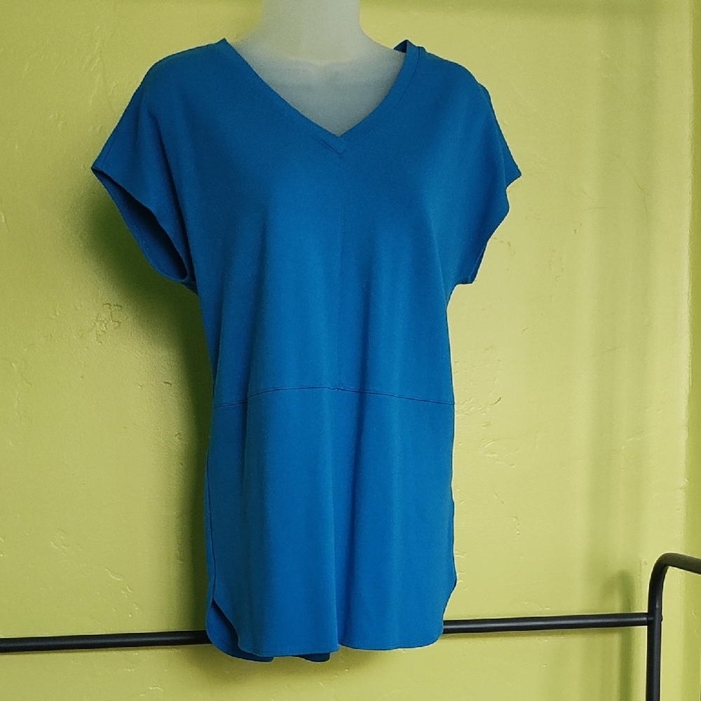 Jones New York Vibrant Blue V-Neck Tunic